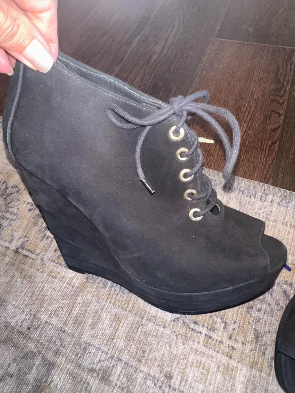 Diane von Furstenberg  Peep Toe Wedge Booties